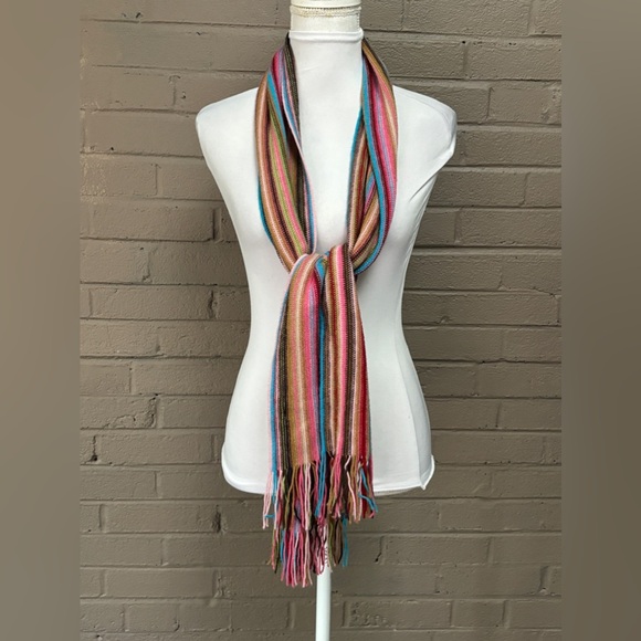 Barbarossa striped wool blend scarf - Picture 5 of 11